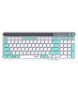 Клавиатура Filum FL-WKB15, Bluetooth/Радиоканал/USB, серый/белый/зеленый (FL-WKB15)