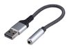Кабель-переходник (адаптер) USB(Am) Jack 3.5mm(F), 15 см, Cablexpert CCA-UM3.5F-AL