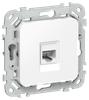 Розетка РК5е-1-0-ФлБ RJ-45 скрытый монтаж, IEK (FI-K12-1-K01)