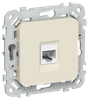 Розетка РК5е-1-0-ФлСл RJ-45 скрытый монтаж, IEK (FI-K12-1-K86)