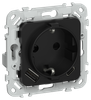 Розетка IEK FLITE РСЮшс11-1-ФлЧ, однопостовая, черный