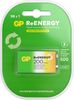 Аккумулятор GP ReEnergy, 20R8H, крона, 200 мА·ч, 1 шт