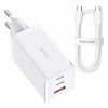 Сетевое зарядное устройство BASEUS GaN5 Pro Fast Charger, PD 65 Вт, белый
