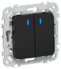 Выключатель IEK FLITE ВС12-1-1-ФлЧ, 2кл., черный