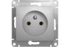 Розетка Systeme Electric (Schneider Electric) Glossa, однопостовая, алюминий