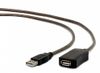 Кабель-удлинитель USB(Am)-USB(Af), 5 м, прозрачный/черный, Cablexpert