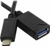 Кабель USB(Af)-USB Type-C(m), 20 см, черный, 5bites (TC304-02OTG)